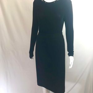 Lida Baday Designer Luxury Classic Black Skirt Straight Sz 14 Fitted Stretch